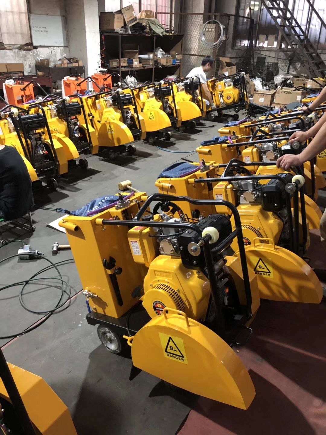 Cutting equipment in a workshop production area
